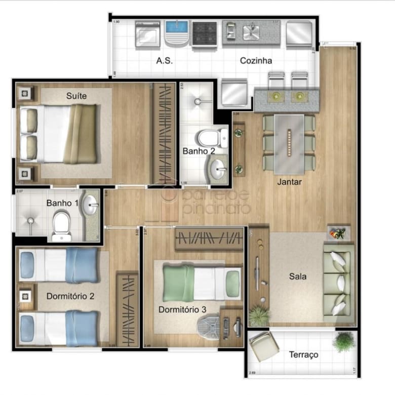 APARTAMENTO À VENDA NO CONDOMÍNIO ALTOS DO PACAEMBÚ EM JUNDIAÍ/SP
