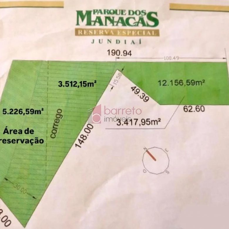 TERRENO PARA VENDA NO CONDOMÍNIO PARQUE DOS MANACÁS – JUNDIAÍ/SP