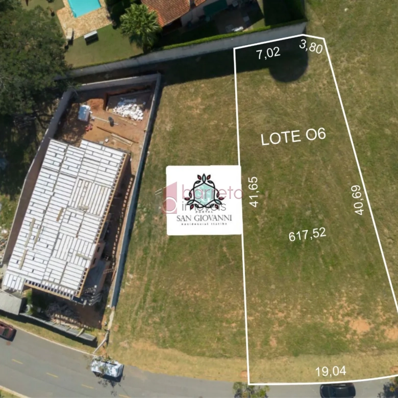 TERRENO PARA VENDA NO CONDOMÍNIO PORTAL SAN GIOVANNI – ITATIBA/SP