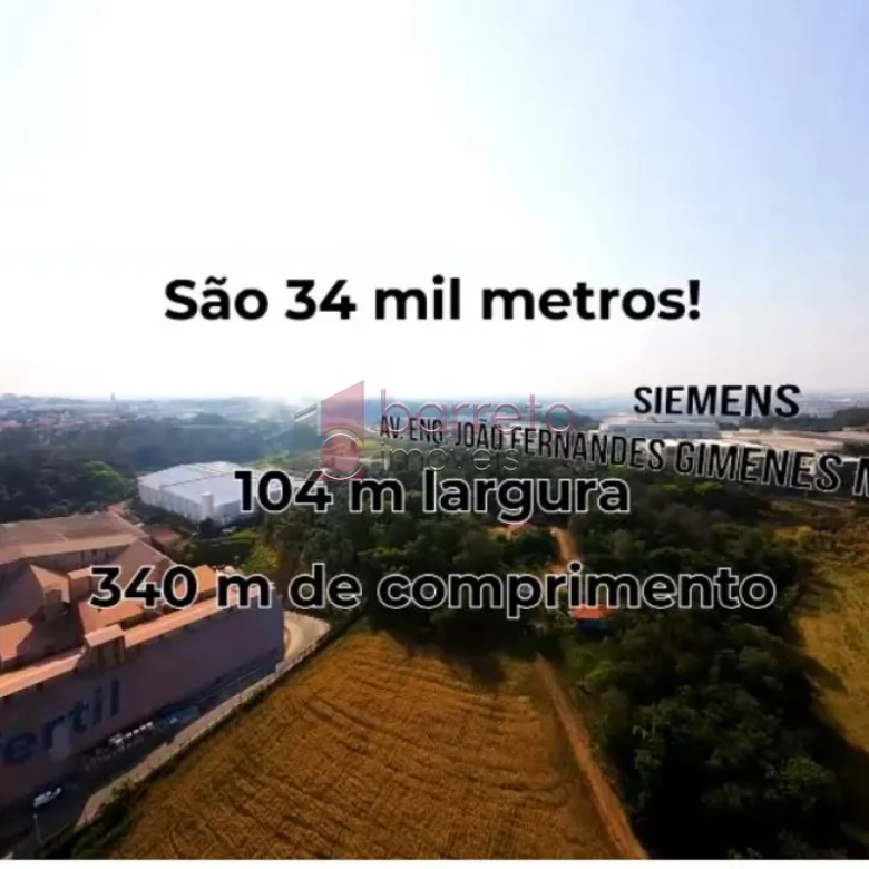 ÁREA DE 34.000 M² EM FRENTE A SIEMENS À VENDA NO DISTRITO INDUSTRIAL EM JUNDIAÍ/SP