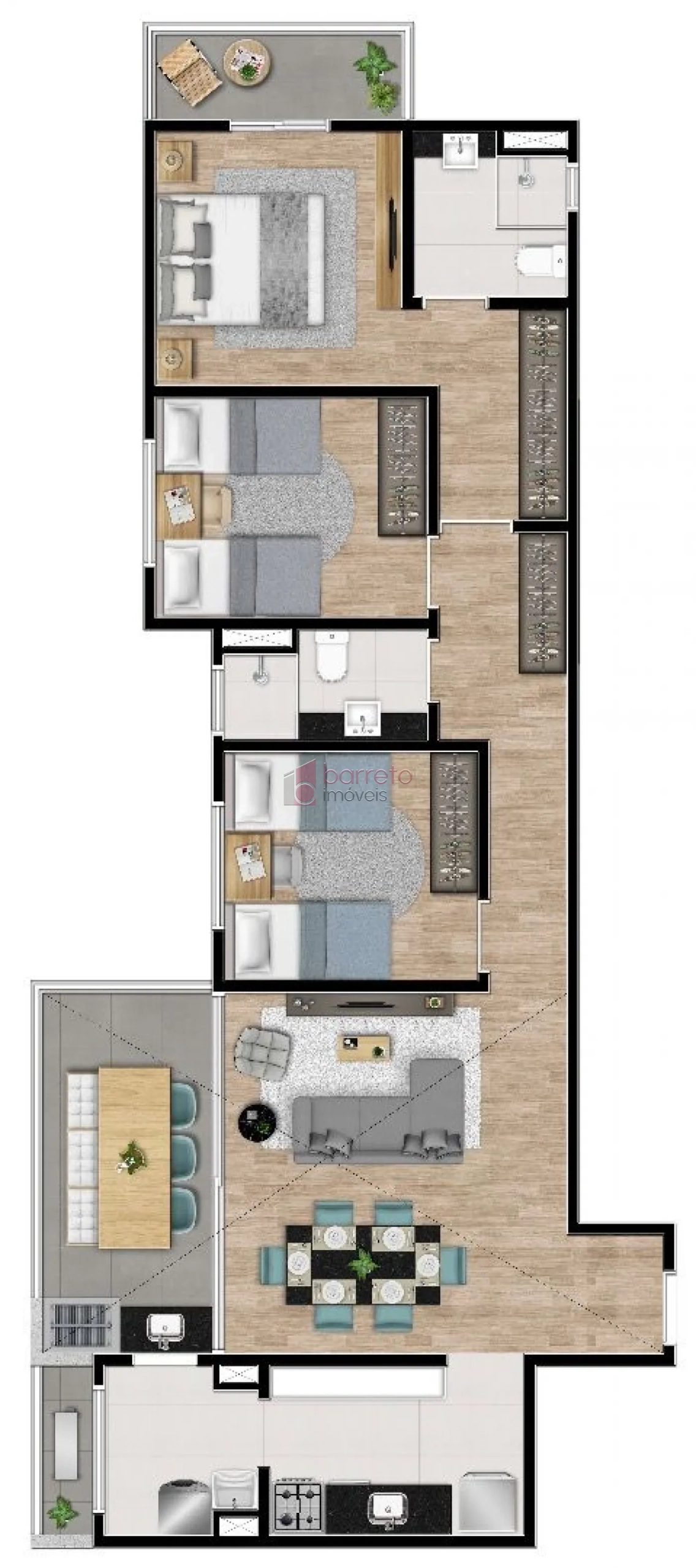 APARTAMENTO À VENDA NO CONDOMÍNIO OPEN VIEW HORTO NO JARDIM FLORESTAL EM JUNDIAÍ/SP