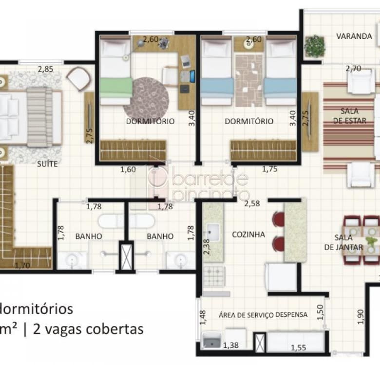 APARTAMENTO GARDEN PARA VENDA NO RESIDENCIAL RAVENA – JUNDIAÍ/SP