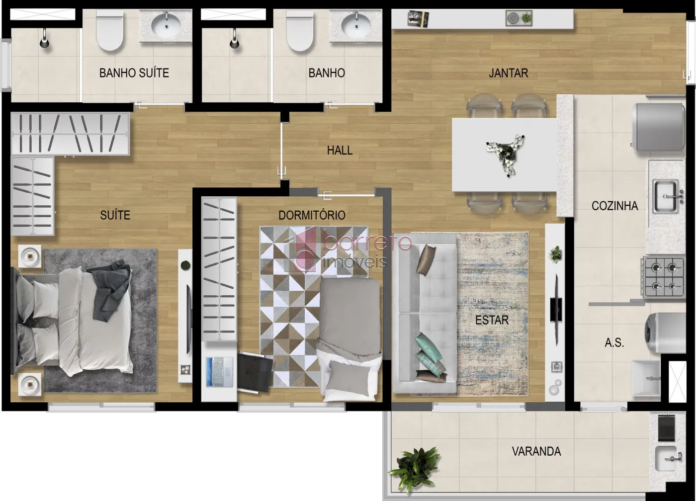 APARTAMENTO À VENDA NO CONDOMÍNIO GIOVIALE – BAIRRO MEDEIROS – JUNDIAÍ/SP