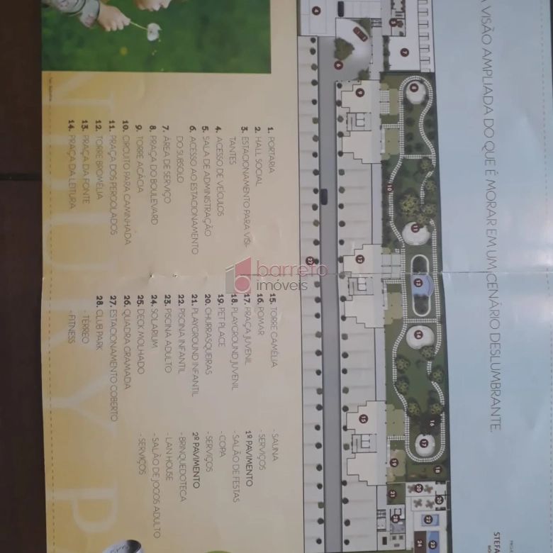 APARTAMENTO PARA VENDA E LOCAÇÃO NO CONDOMÍNIO HANBURY PARK – JUNDIAÍ/SP