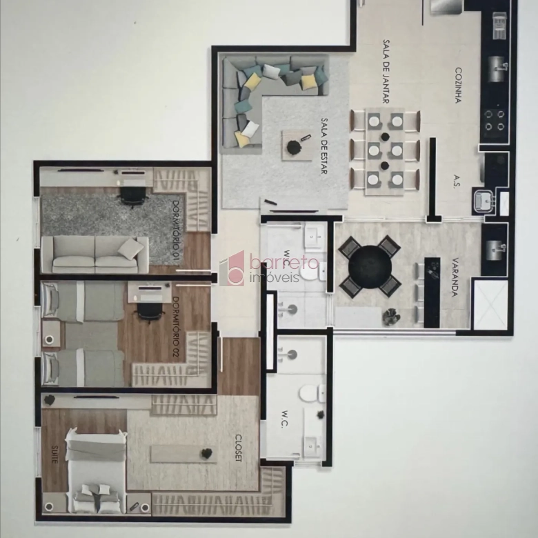 APARTAMENTO À VENDA – 03 DORMITÓRIOS – MAXX SANTA ANGELA – JUNDIAÍ/SP