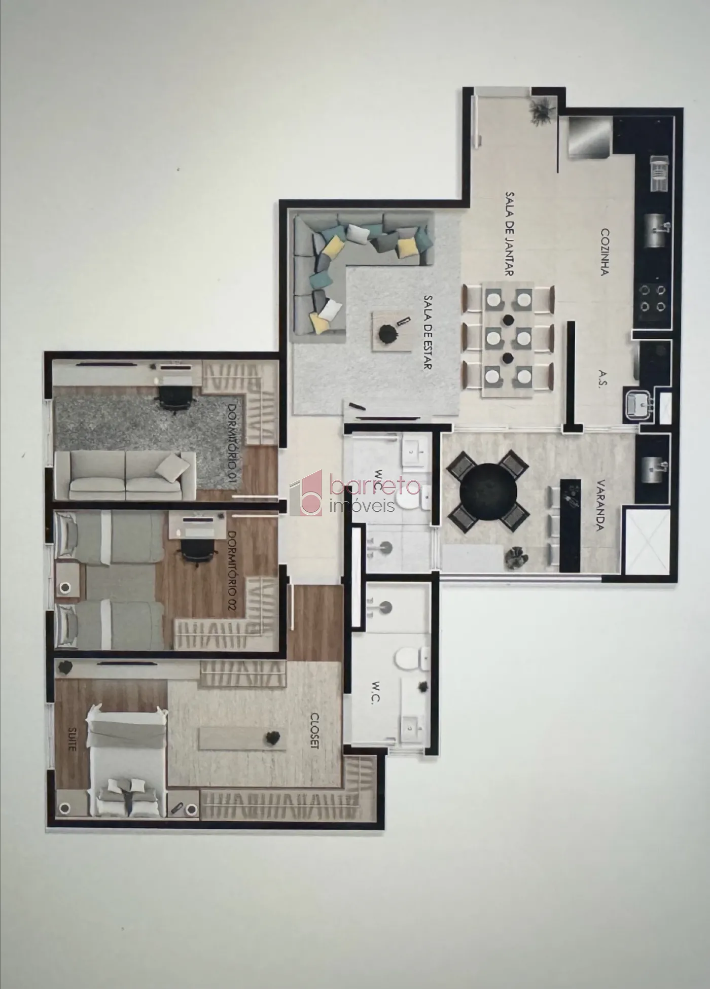 APARTAMENTO À VENDA – 03 DORMITÓRIOS – MAXX SANTA ANGELA – JUNDIAÍ/SP