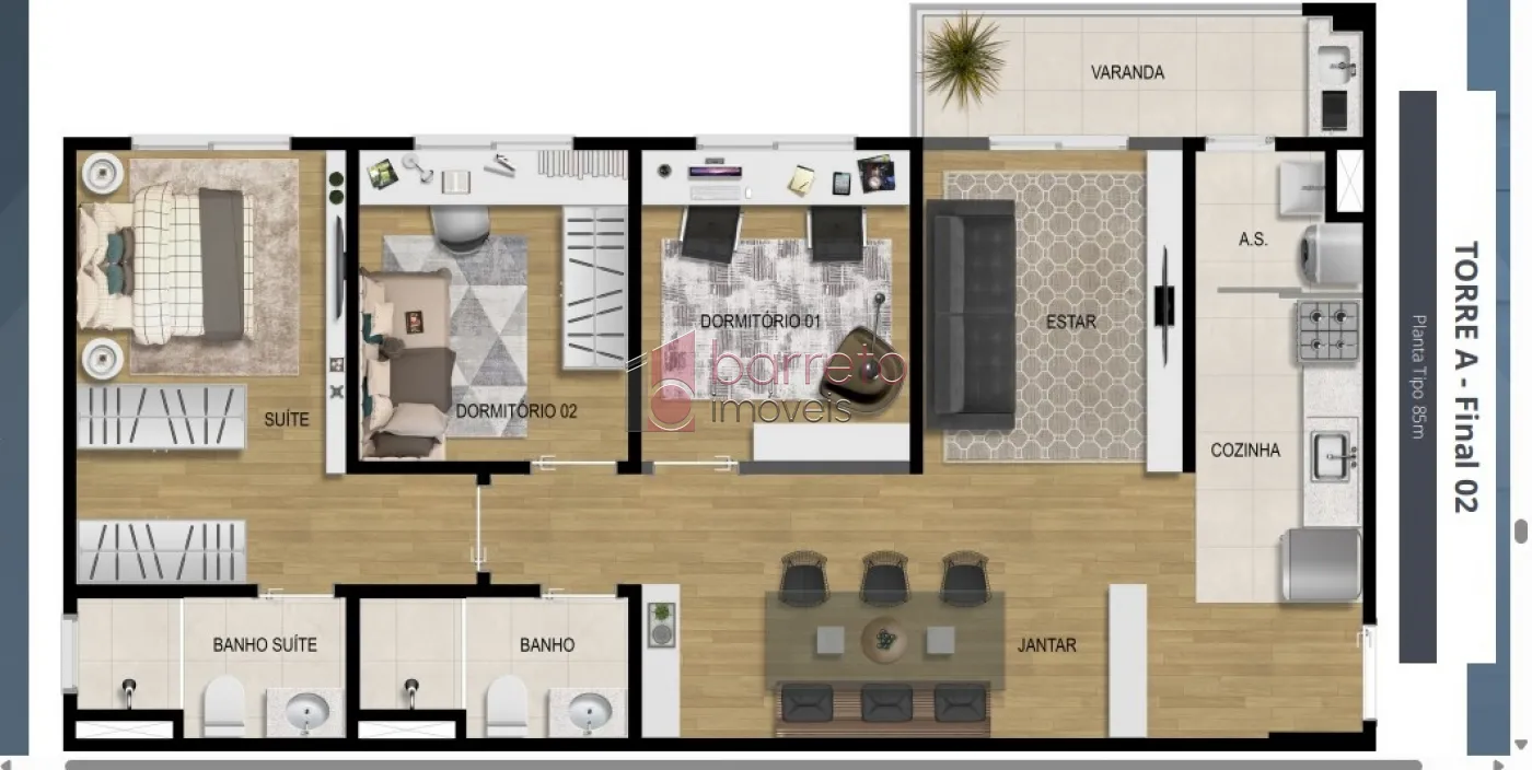 APARTAMENTO À VENDA NO CONDOMÍNIO GIOVIALE – BAIRRO MEDEIROS – JUNDIAÍ/SP