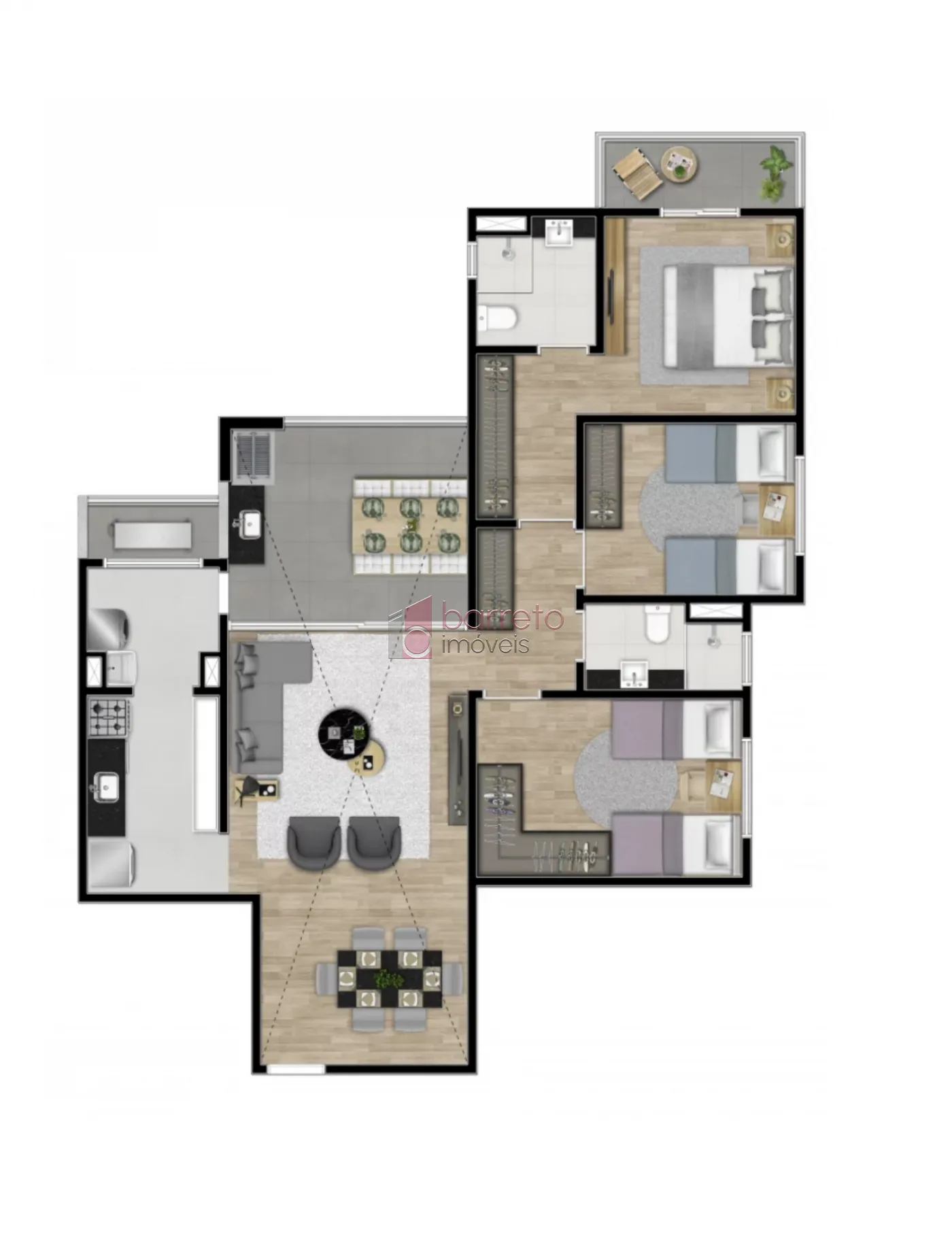 APARTAMENTO À VENDA – 03 QUARTOS – OPEN VIEW HORTO – JUNDIAÍ/SP