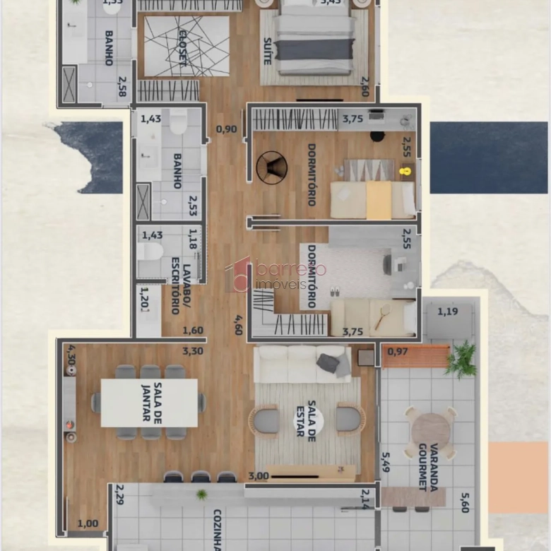 APARTAMENTO À VENDA NO CONDOMÍNIO RESIDENCIAL ODEON – JUNDIAÍ/SP
