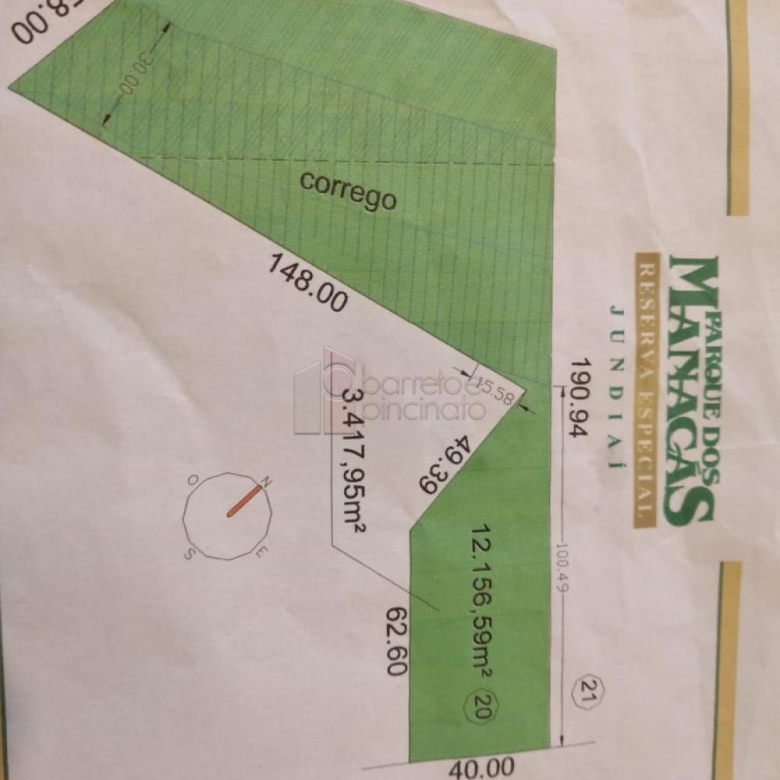 TERRENO PARA VENDA NO CONDOMÍNIO PARQUE DOS MANACÁS – JUNDIAÍ/SP