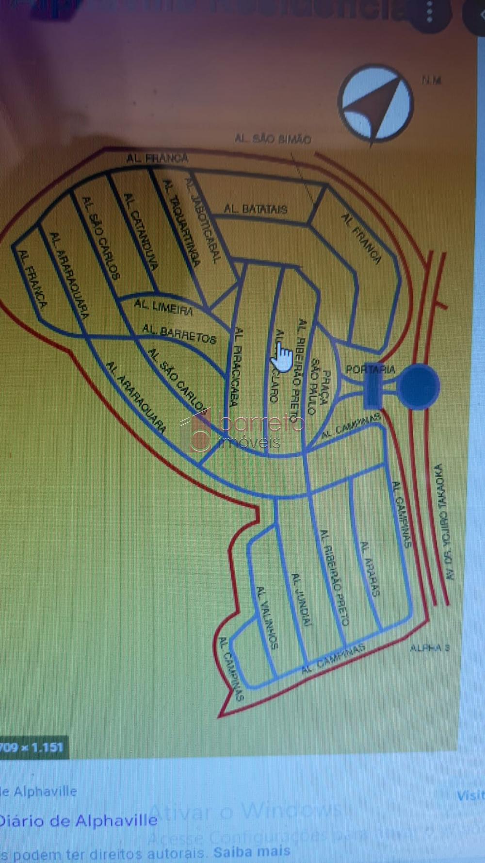 TERRENO PARA VENDA NO CONDOMÍNIO ALPHAVILLE 1 – JUNDIAÍ/SP