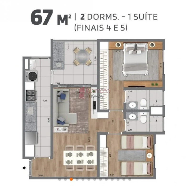 APARTAMENTO COM 02 QUARTOS À VENDA NO RESIDENCIAL LA SIERRA – MEDEIROS – JUNDIAÍ/SP