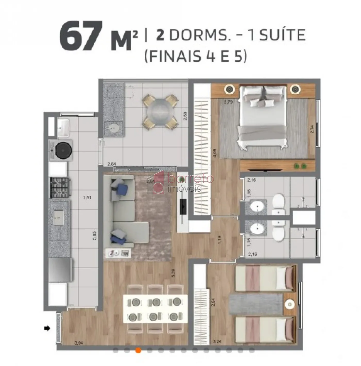 APARTAMENTO COM 02 QUARTOS À VENDA NO RESIDENCIAL LA SIERRA – MEDEIROS – JUNDIAÍ/SP