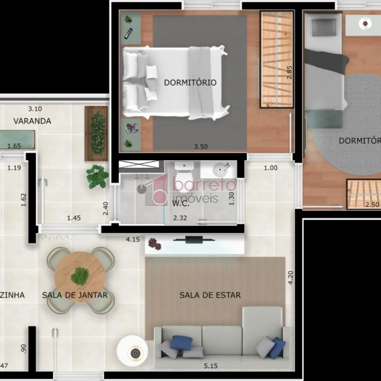 APARTAMENTO À VENDA NO CONDOMÍNIO TORRES DE OZANAM EM JUNDIAÍ/SP