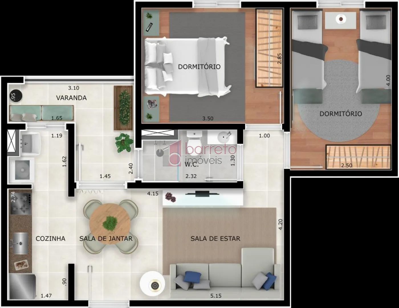 APARTAMENTO À VENDA NO CONDOMÍNIO TORRES DE OZANAM EM JUNDIAÍ/SP