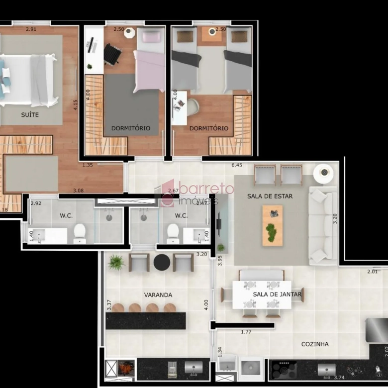APARTAMENTO À VENDA NO CONDOMÍNIO TORRES DE OZANAM EM JUNDIAÍ/SP