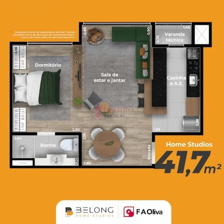 APARTAMENTO À VENDA NO CONDOMÍNIO BELONG HOME STUDIOS – JUNDIAÍ/SP