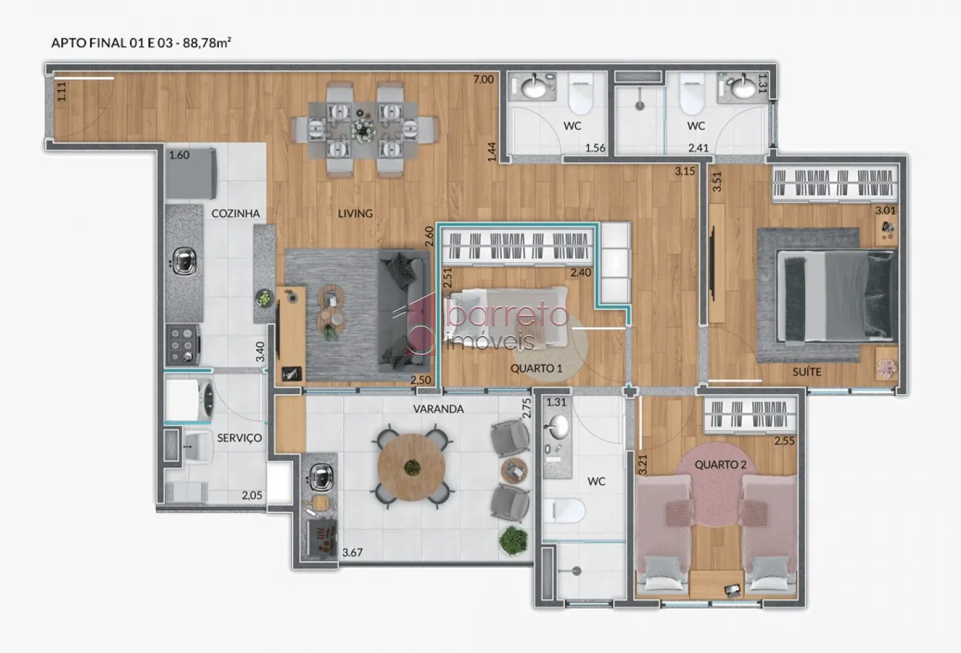 APARTAMENTO À VENDA NO RESIDENCIAL VALLIS – JUNDIAÍ/SP