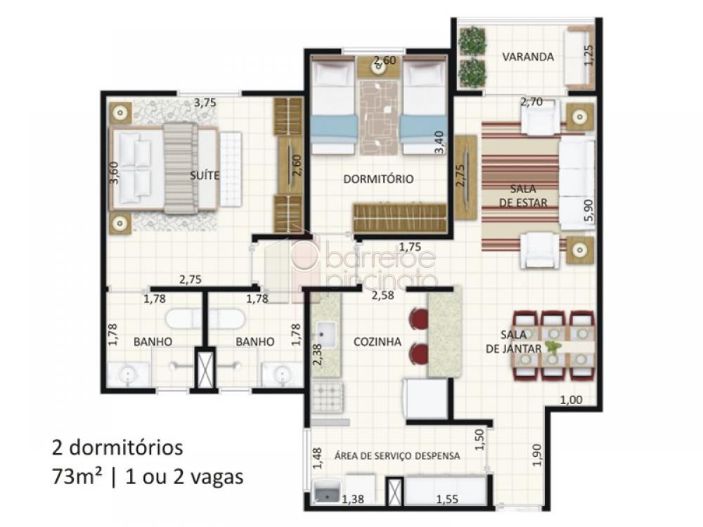 APARTAMENTO COM 3 DORMITÓRIOS À VENDA NO CONDOMÍNIO RAVENNA – ENGORDADOURO – JUNDIAÍ/SP