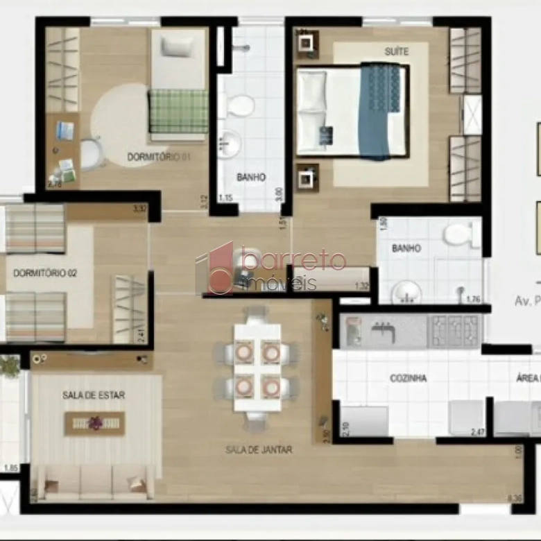 APARTAMENTO À VENDA NO CONDOMÍNIO HANBURY PARK – ENGORDADOURO – JUNDIAÍ/SP