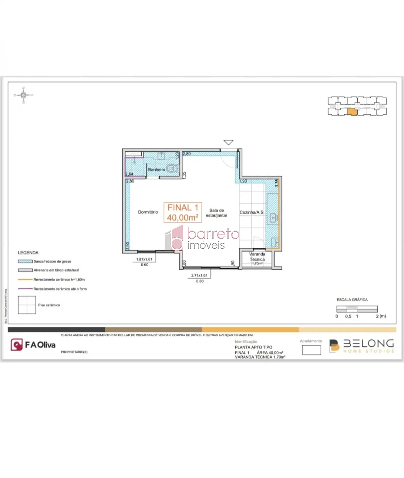 BELONG HOME STUDIO COM 40M² À VENDA, NA REGIÃO DO RETIRO, JUNDIAÍ/SP
