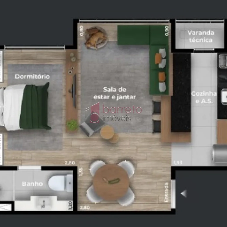 APARTAMENTO À VENDA NO CONDOMÍNIO BELONG HOME STUDIOS EM JUNDIAÍ/SP