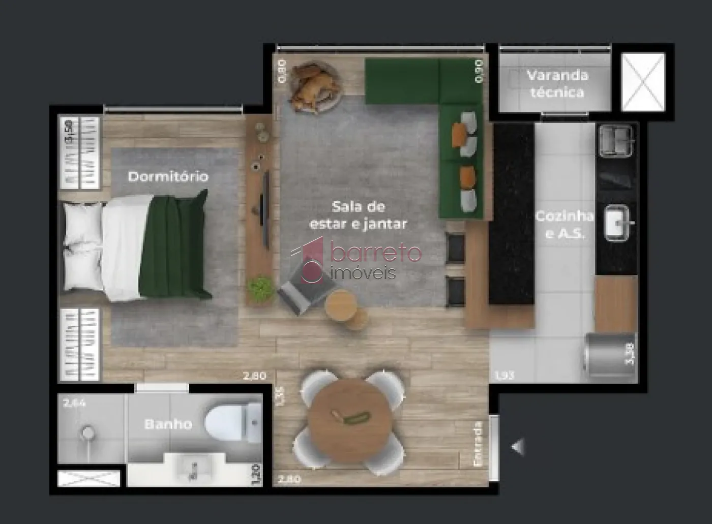 APARTAMENTO À VENDA NO CONDOMÍNIO BELONG HOME STUDIOS EM JUNDIAÍ/SP