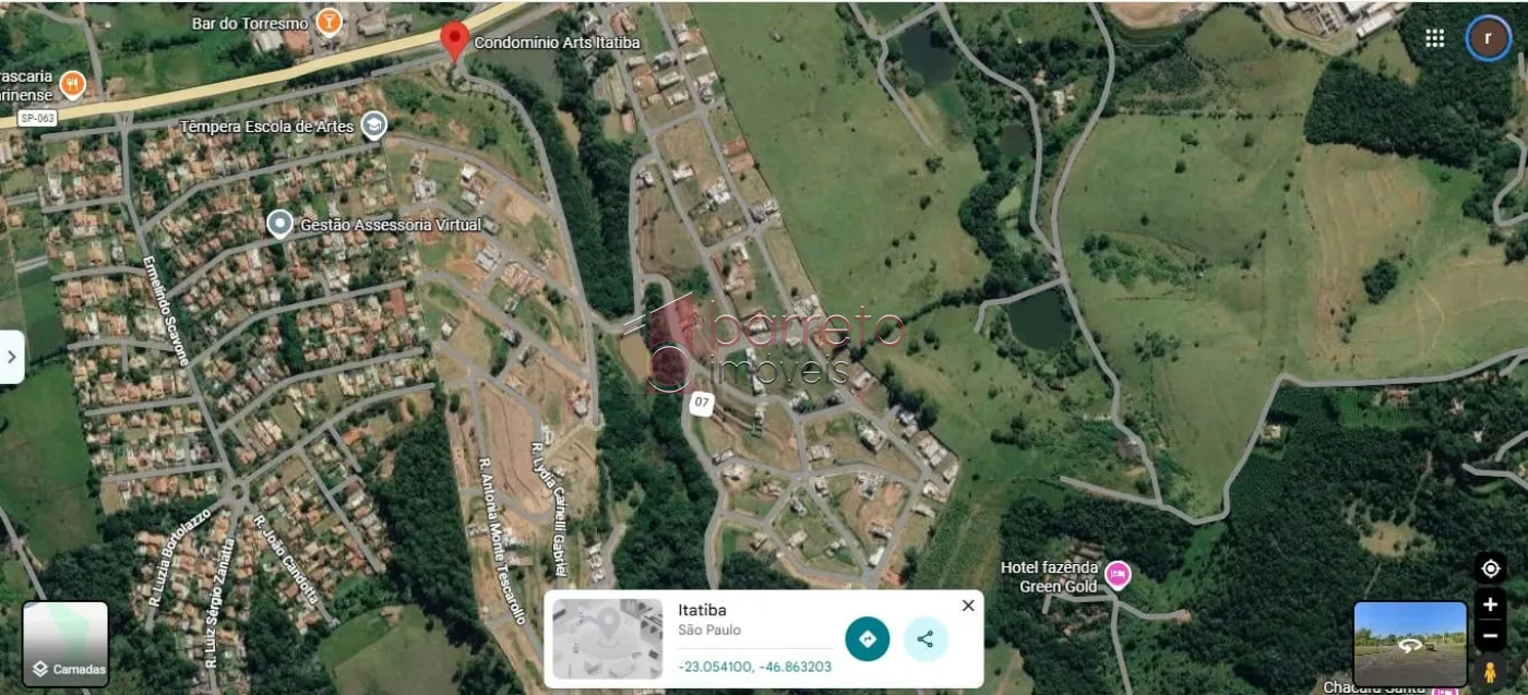 TERRENO À VENDA NO CONDOMÍNIO ARTS – ITATIBA/SP