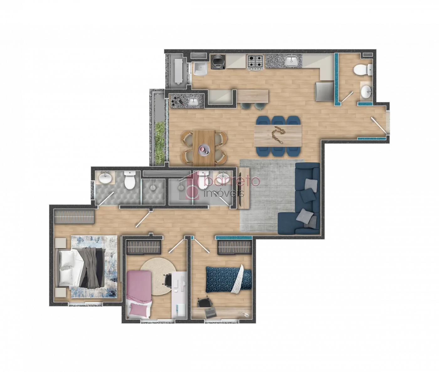 APARTAMENTO À VENDA NO CONDOMÍNIO JARDINS DO HORTO EM JUNDIAÍ/SP